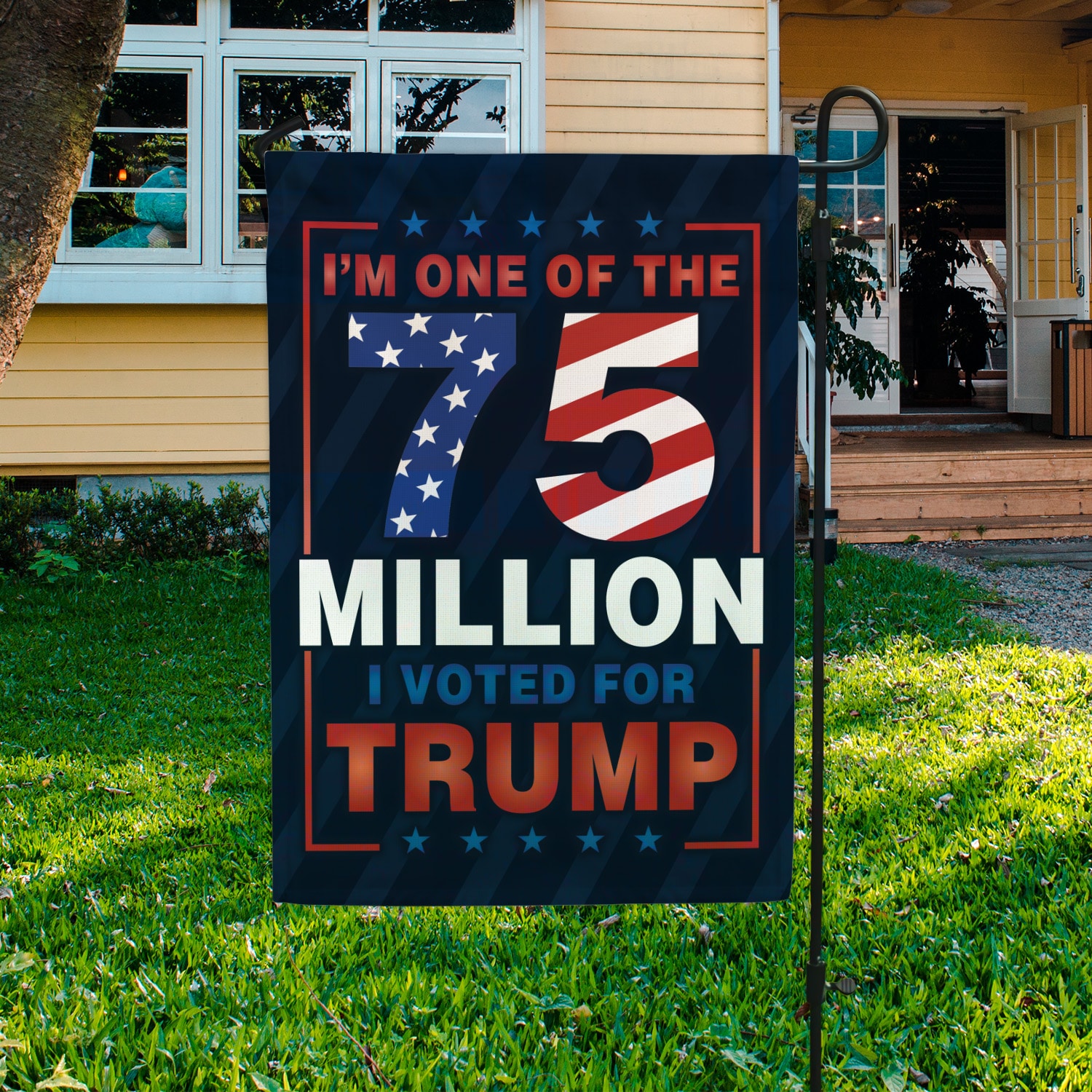 4O. Voted For Trump (5) Garden Flag Mockup 3