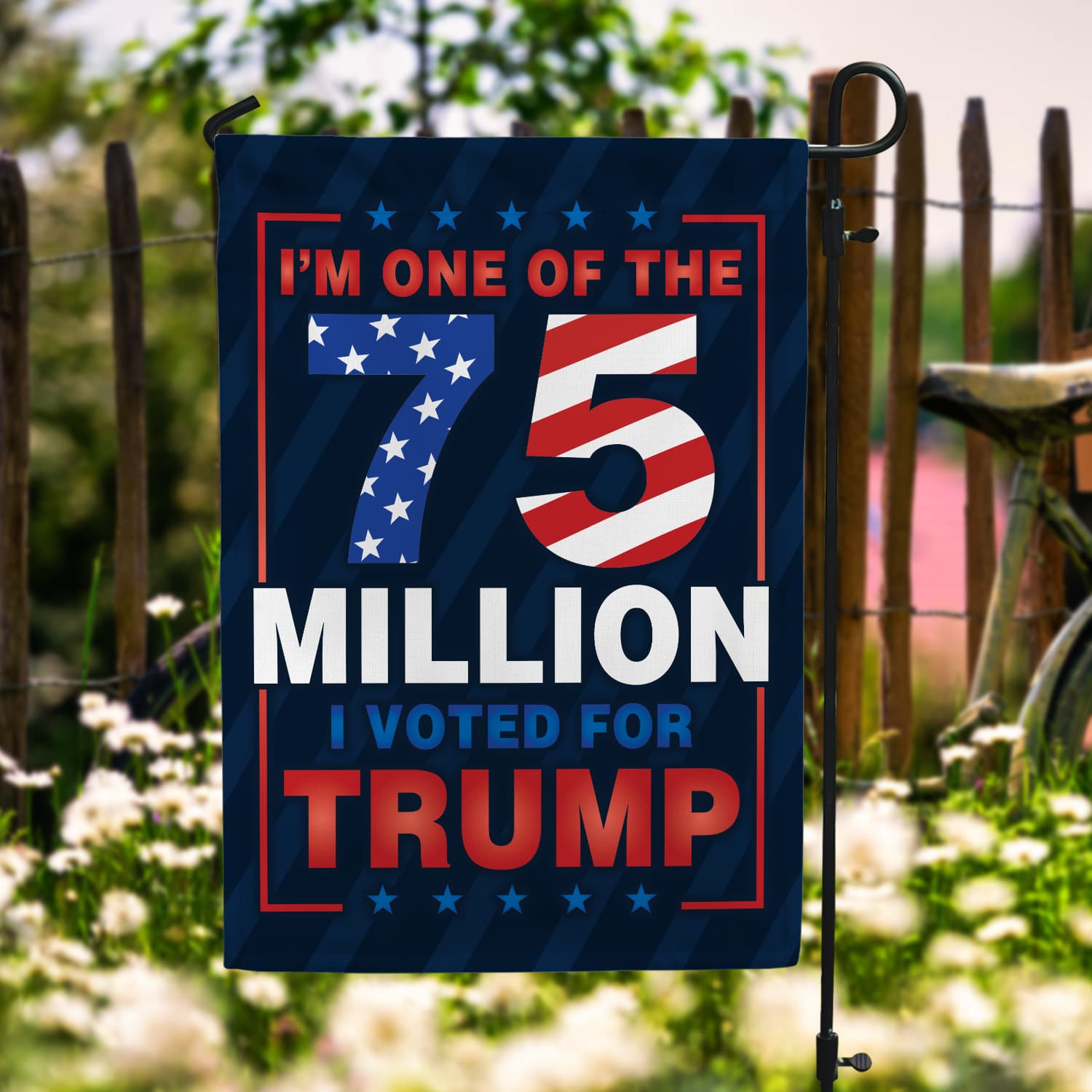 4O. Voted For Trump (5) Garden Flag Mockup 6