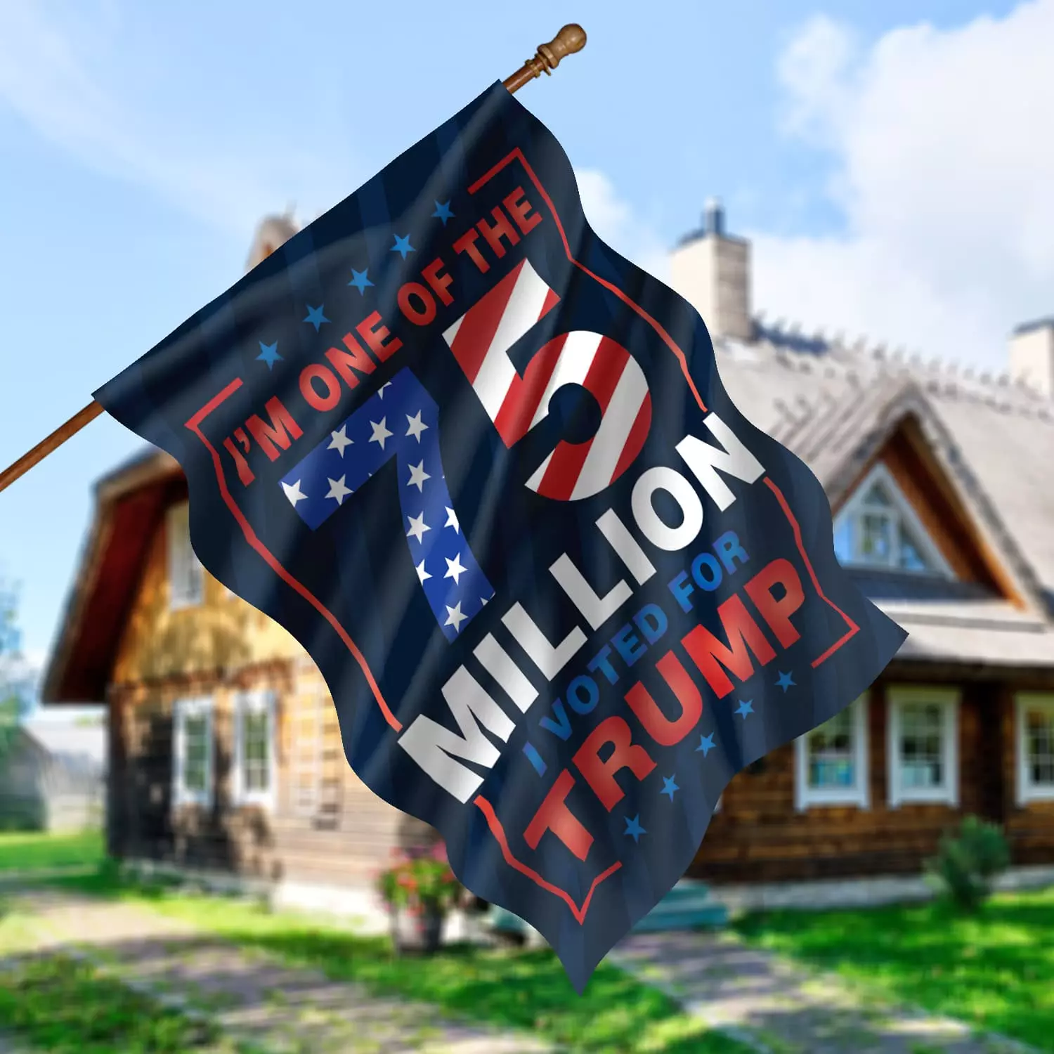 4O. Voted For Trump (5) House Flag Mockup 5