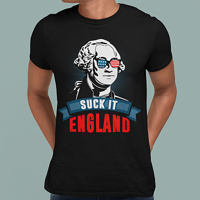 Alternative view of George Washington Suck It England Funny 4th Of July President T-shirt - Funny Fourth Of July Shirt