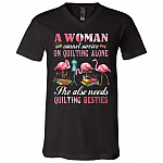 A Woman Cannot Survive Tshirt, Black, V-Neck T-Shirt A Woman Cannot Survive Tshirt, Black, V-Neck T-Shirt