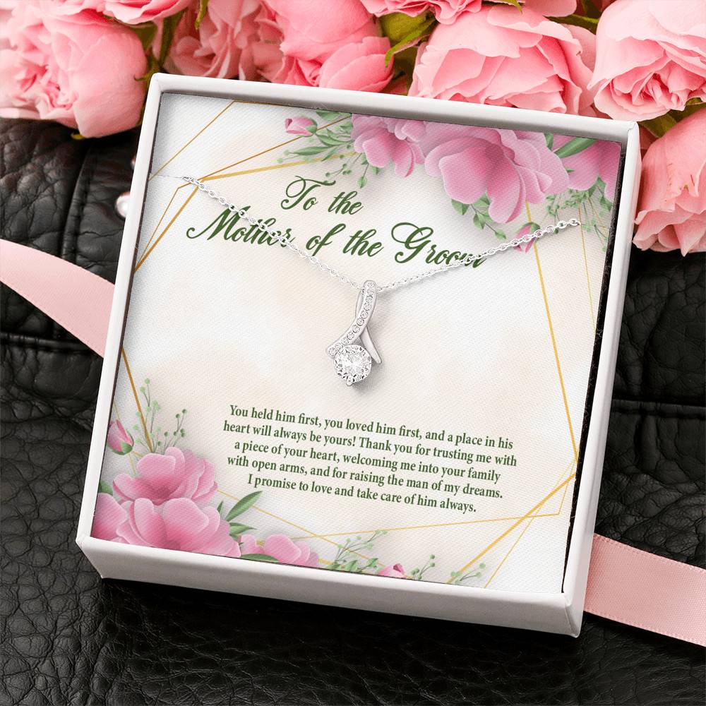 To The Mother Of The Groom You Held Him First Alluring Beauty Pendant Necklace - Mother In Law Necklace