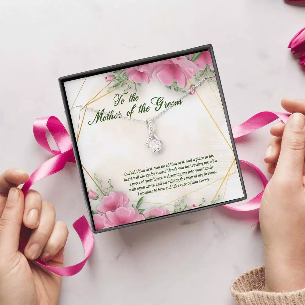 To The Mother Of The Groom You Held Him First Alluring Beauty Pendant Necklace - Mother In Law Necklace