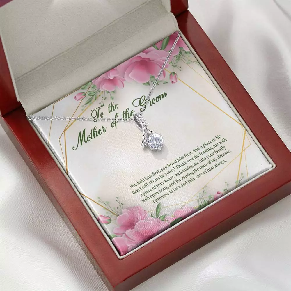 To The Mother Of The Groom You Held Him First Alluring Beauty Pendant Necklace - Mother In Law Necklace