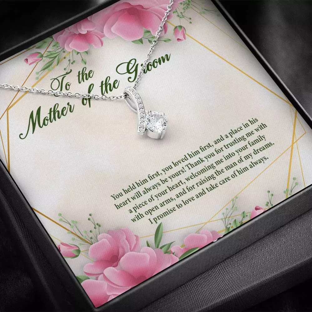 To The Mother Of The Groom You Held Him First Alluring Beauty Pendant Necklace - Mother In Law Necklace