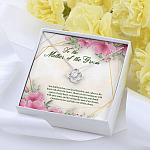 To The Mother Of The Groom You Held Him First Love Knot Pendant Necklace - Mother In Law Necklace