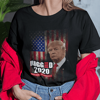 Vintage American Flag Rigged 2020 45th Is Still My President T-Shirt - Trump Supporter Gifts Shirt