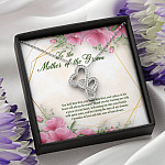 To The Mother Of The Groom You Held Him First Double Hearts Pendant Necklace - Mother In Law Necklace