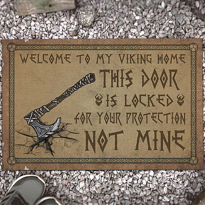 Welcome To My Viking Home This Door Is Locked For Your Protection Not Mine Entrance Indoor Outdoor Doormat