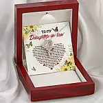 To My Daughter In Law We Both Love The Same Man Double Hearts Necklace - Wedding Gifts