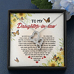 To My Daughter In Law We Both Love The Same Man Double Hearts Necklace - Wedding Gifts