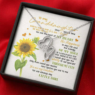 To My Granddaughter You Are The Best Of My Heart Double Hearts Necklace - Granddaughter Gifts From Grandma