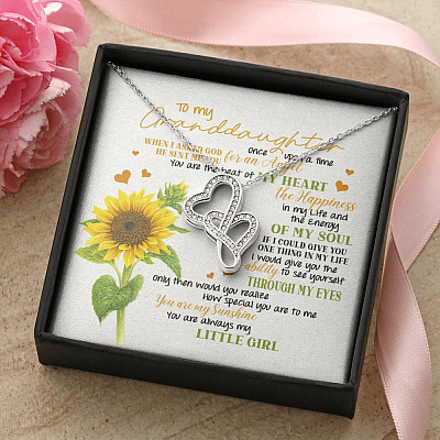 To My Granddaughter You Are The Best Of My Heart Double Hearts Necklace - Granddaughter Gifts From Grandma