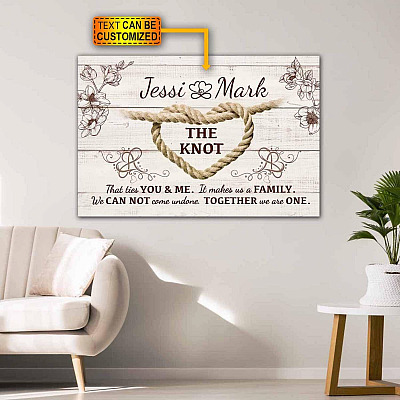 Personalized the Knot That Ties You and Me It Makes Us a Family Framed Canvas Prints - Unframed Poster