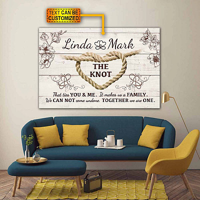 Alternative view of Personalized the Knot That Ties You and Me It Makes Us a Family Framed Canvas Prints - Unframed Poster