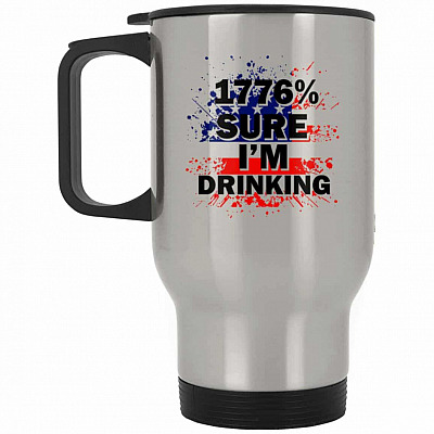 14 oz. Silver Travel Mug