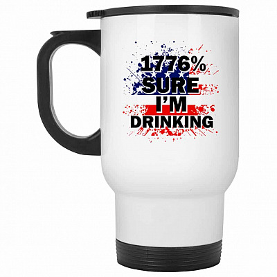 14 oz. White Travel Mug