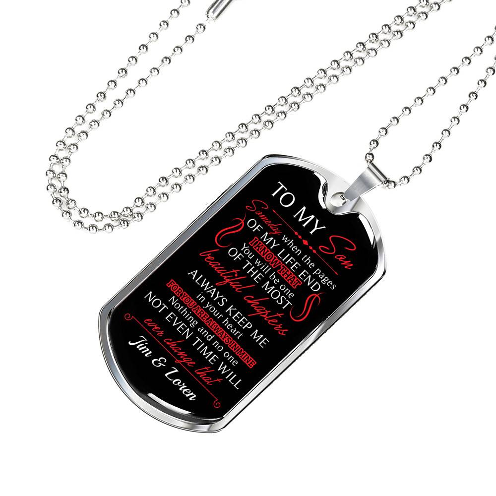 Personalized to My Son You Are Always in My Heart Dog Tag Pendant Necklace