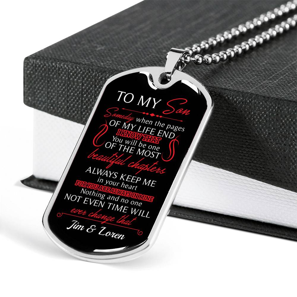 Personalized to My Son You Are Always in My Heart Dog Tag Pendant Necklace