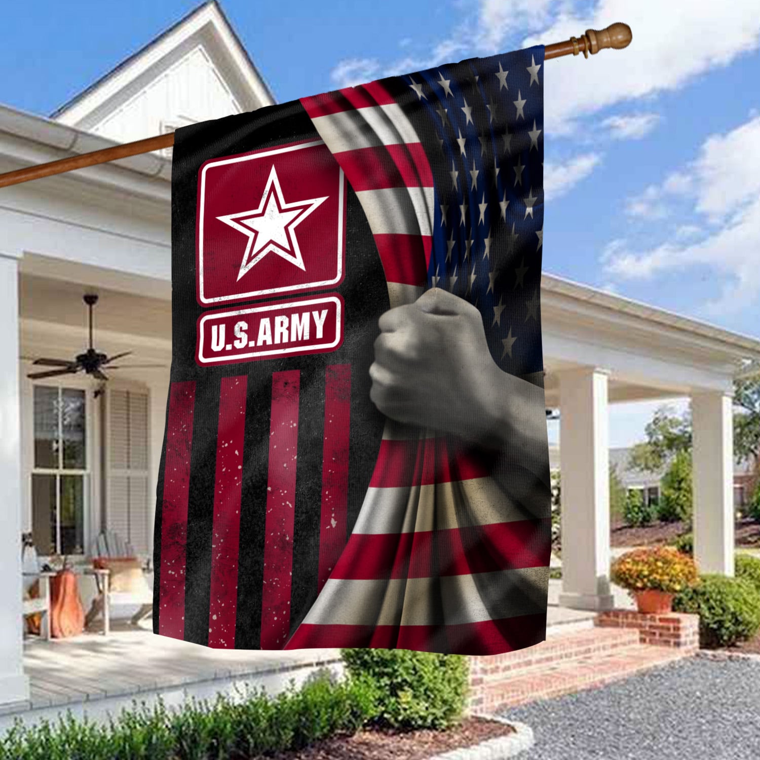 6. US Army Flag(5) House Flag Mockup 3