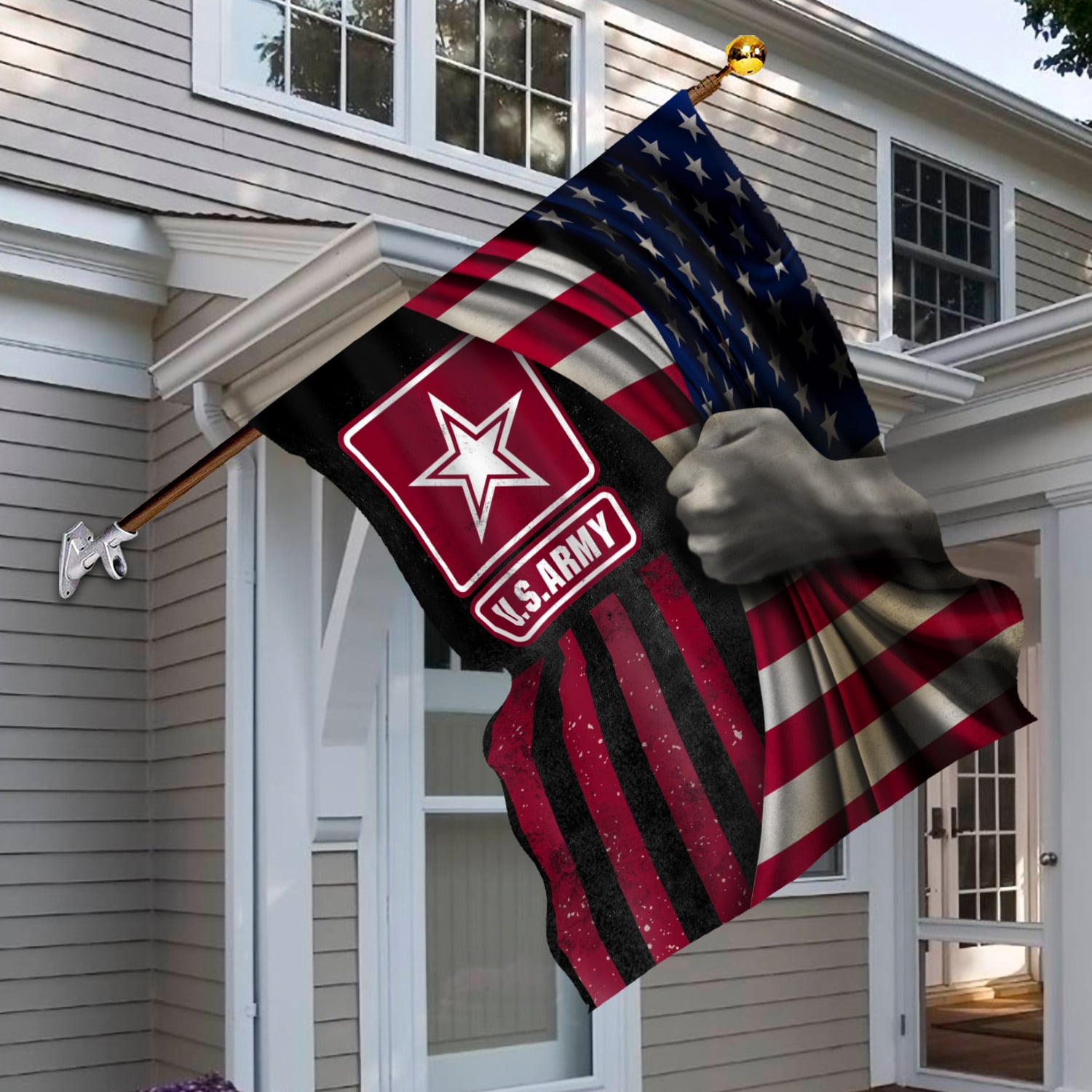 6. US Army Flag(5) House Flag Mockup 6