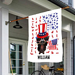5KT. Dachshund Patriot American Flag (Sample Design) House Flag Mockup 1