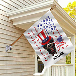 5KT. Dachshund Patriot American Flag (Sample Design) House Flag Mockup 2