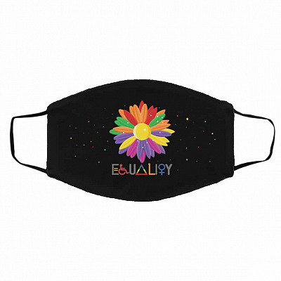 Lgbt Pride Equality Hurts Mask, Black, Cloth Face Cover – Medium/Large