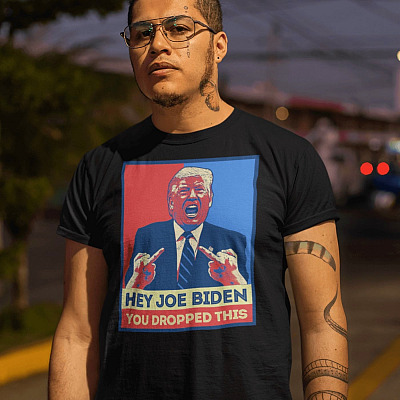 Hey Joe Biden You Dropped This Impeach Biden T-shirt - Biden Not My President Pro Trump V-neck