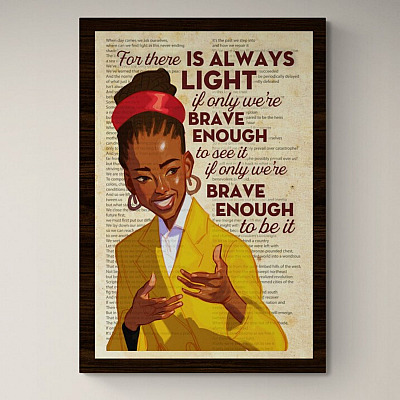 Alternative view of For There Is Always Light Amanda Gorman Wrapped Framed Canvas Prints - Unframed Poster - Decor Wall Art