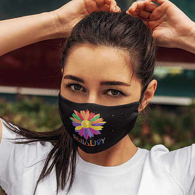 Alternative view of Lgbt Pride Equality Hurts No One Washable Reusable Face Mask