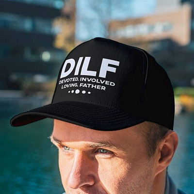Alternative view of DILF Devoted Involved Loving Father Twill Cap - High-Profile Snapback Hat - Funny Father's Day Trucker Hat
