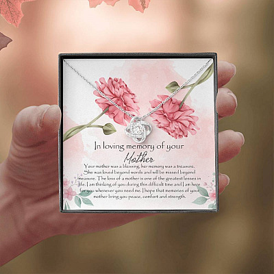 In Loving Memory Mother Love Knot Pendant Necklace - Gift For Loss Of Mother