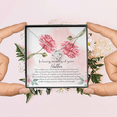 In Loving Memory Mother Love Knot Pendant Necklace - Gift For Loss Of Mother