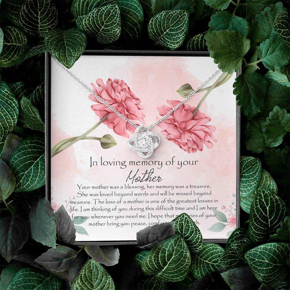 In Loving Memory Mother Love Knot Pendant Necklace - Gift For Loss Of Mother