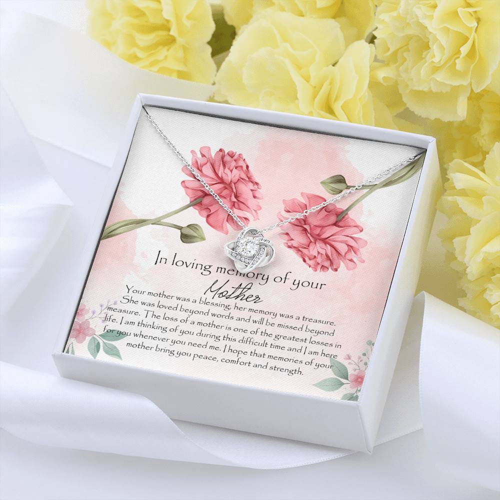 In Loving Memory Mother Love Knot Pendant Necklace - Gift For Loss Of Mother