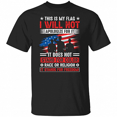 This Is My Flag I Will Not T-Shirt, Black, Unisex T-Shirt