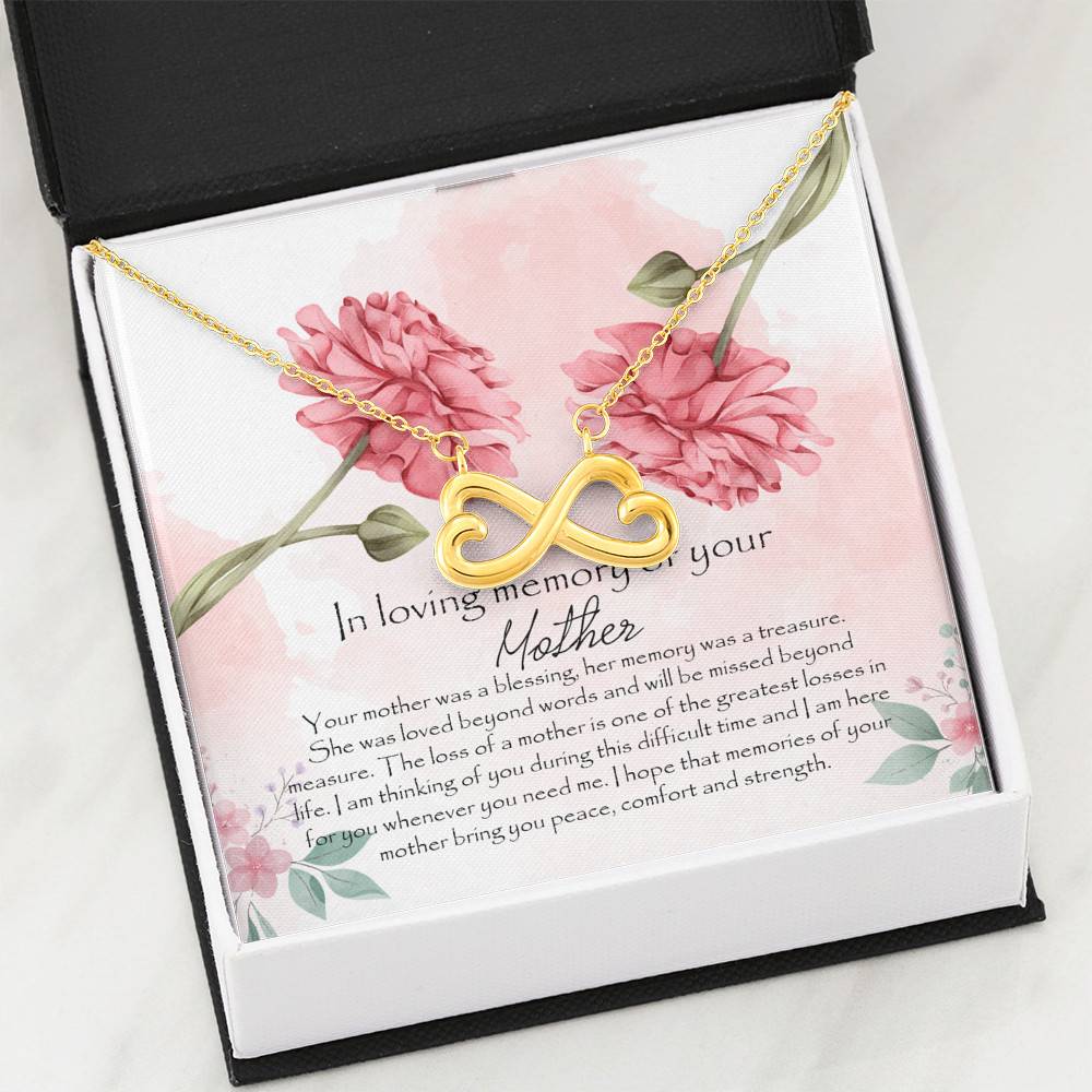In Loving Memory Mother Infinity Heart Pendant Necklace - Gift For Loss Of Mother