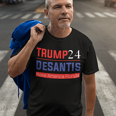 Alternative view of Trump Desantis 2024 Make America Florida Political Republican T-shirt - V-neck - Trump Supporter Shirt