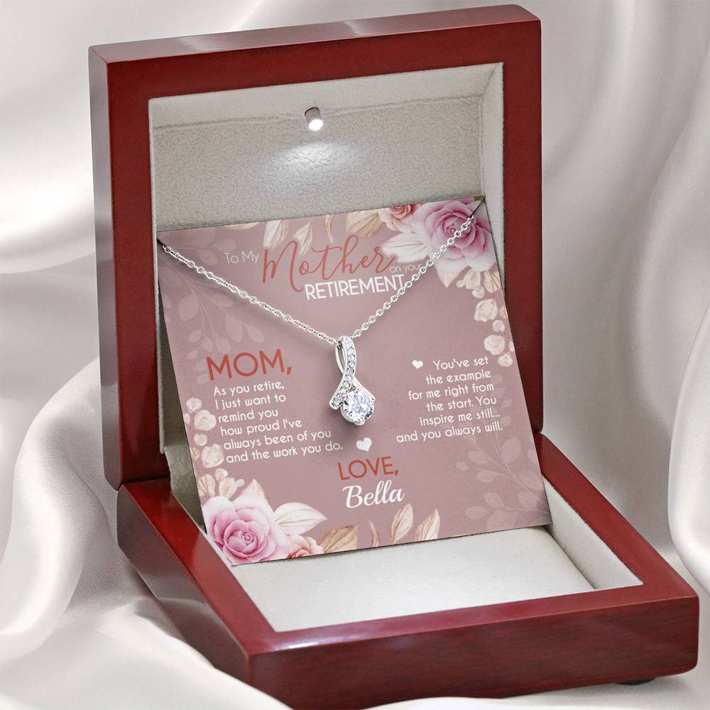 Personalized To Mother On Your Retirement Alluring Beauty Necklace - Luxury Gift Necklace For Mom