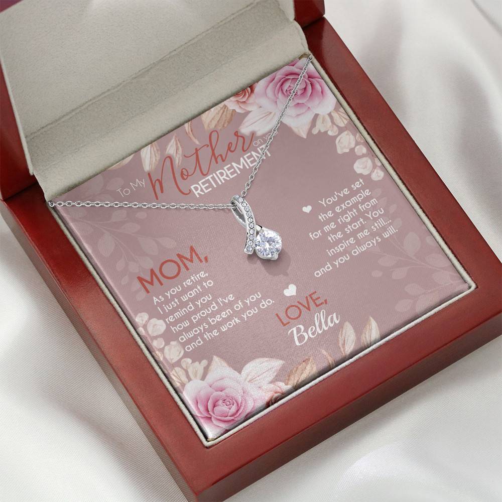 Personalized To Mother On Your Retirement Alluring Beauty Necklace - Luxury Gift Necklace For Mom