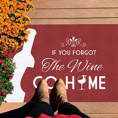 Alternative view of If You Forgot the Wine Go Home Humorous Funny Outdoor Decorative Doormat - Funny Welcome Rug