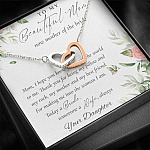 To My Beautiful Mom Now Mother Of The Bride Interlocking Hearts Pendant Necklace - Mom Wedding Gifts From Daughter