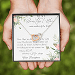 To My Beautiful Mom Now Mother Of The Bride Interlocking Hearts Pendant Necklace - Mom Wedding Gifts From Daughter