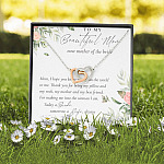 To My Beautiful Mom Now Mother Of The Bride Interlocking Hearts Pendant Necklace - Mom Wedding Gifts From Daughter