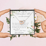 To My Beautiful Mom Now Mother Of The Bride Interlocking Hearts Pendant Necklace - Mom Wedding Gifts From Daughter