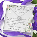 To My Beautiful Mom Now Mother Of The Bride Love Knot Necklace - Mom Wedding Gifts From Daughter