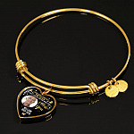 Personalized Photo I Wish I Could Turn Back The Clock So That I Can Hug You One More Time Heart Pendant Necklace - Bangle
