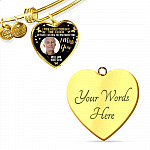 Personalized Photo I Wish I Could Turn Back The Clock So That I Can Hug You One More Time Heart Pendant Necklace - Bangle