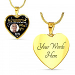 Personalized Photo I Wish I Could Turn Back The Clock So That I Can Hug You One More Time Heart Pendant Necklace - Bangle
